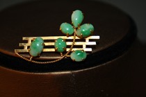 (Collection level) Old Foreign Trade 18K gold inlay old natural A goods jade brooch old natural A goods jade pin