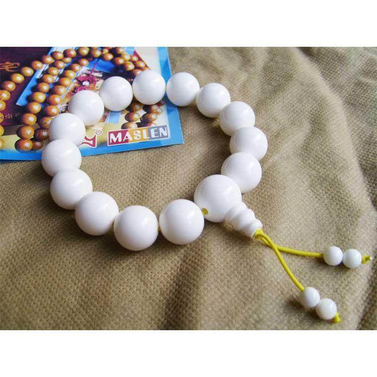 马狮麟佛教七宝之车渠手串 车磲佛珠天然砗磲佛珠1.6cm砗磲手链