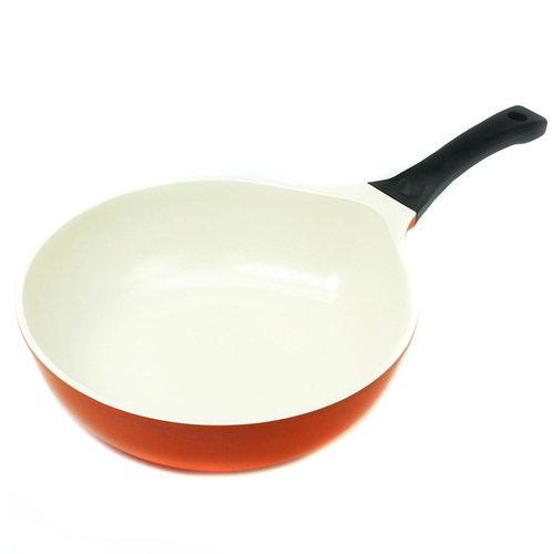 展示与对比:日光生活 不粘锅无油烟 韩国进口陶瓷不沾炒锅28cm煎锅 包