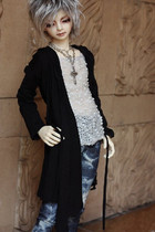 3 minutes 17 Great uncles BJD SD va with a pass code★ black pituitary hooded jacket black strap belt X1