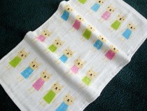 Daily single cotton gauze non-twisted yarn double-layer cartoon childrens towel