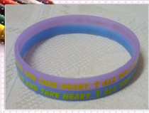 Gospel Luminous fine bracelet Transparent purple and blue 1 pair printed Psalm 31:24 (pair)