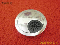 Open hole 50mm round office desk desk wire hole box threading hole silver and white zinc alloy computer wire box