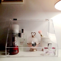 Large desktop flap with handle transparent skin care products makeup cosmetics water emulsion storage box custom
