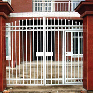 促销 小区进户大门 庭院铁栅栏对开门 热镀锌喷塑 防锈锌钢围栏门