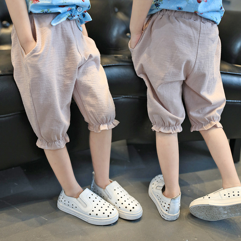 童装2016夏季韩版新款女童灯笼裤儿童中裤宝宝收口纯色哈伦裤百搭