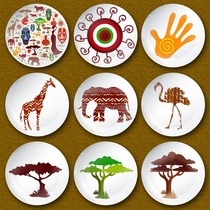 Beautiful African painted ceramic plate personality shop home creative decoration background wall decoration plate ornaments