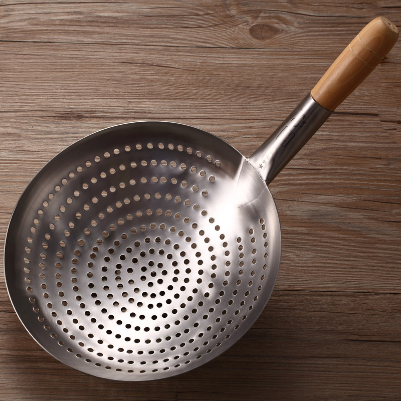 凉虾麻辣烫漏勺 不锈钢笊篱大号油炸工具漏网滤油网漏瓢捞面勺