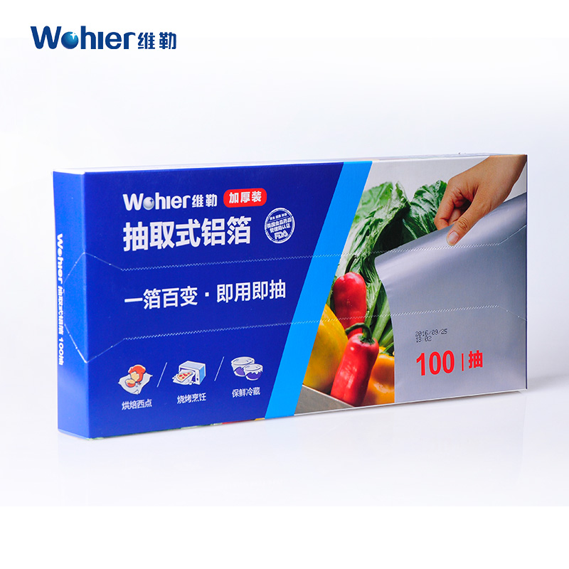 维勒抽取式铝箔纸锡纸 加长加宽加厚烘焙烧烤铝箔纸100抽产品展示图2