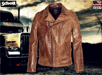 Schott NYC American vintage head wax cowhide leather postman cable-stayed motorcycle flying leather jacket #508