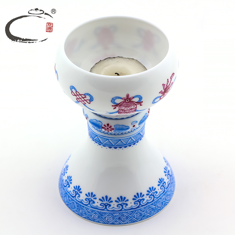 And auspicious jing DE jingdezhen up with alum red sweet based crafts home furnishing articles manually tea accessories compote