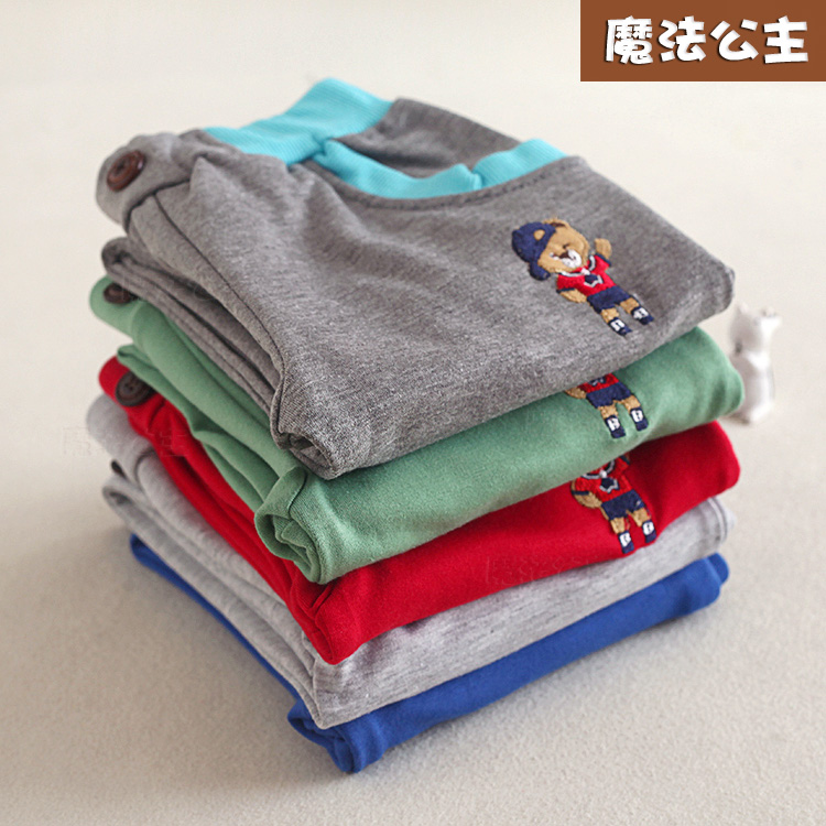 Children's pants boys and girls casual pants spring, autumn and winter style fat treasure outer wear loose long pants pure cotton