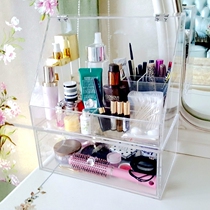 Large capacity desktop flap with handle skin care products cosmetics storage box brush drawer box storage box customization