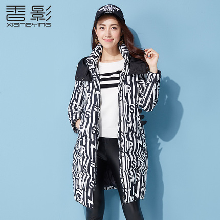 聚划算_字母印花羽绒服女 香影2016冬装新款