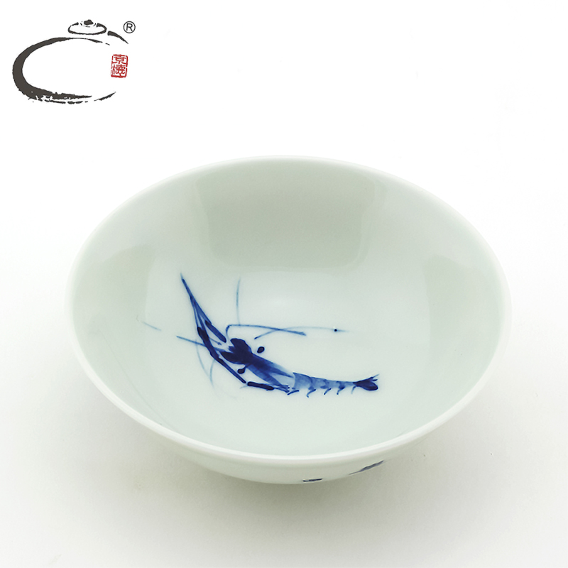 And auspicious hand - made porcelain cup sample tea cup jingdezhen blue And white porcelain ceramic tea set tea cup delicate koubei