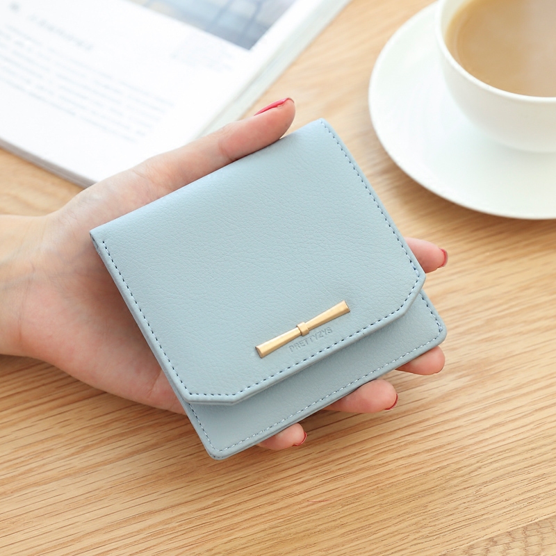 普瑞蒂超薄方形迷你小钱包女短款2018新款日韩版简约两折女士钱夹