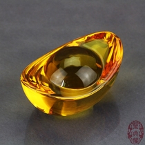 Yellow crystal ornaments size gold ingot crystal ingot Buddha Hall ornaments opening gifts Feng Shui Home Decorations