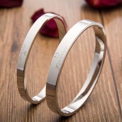 情侣手镯一对刻字 学生纯银999手镯女款男闺蜜 韩版简约七夕礼物
