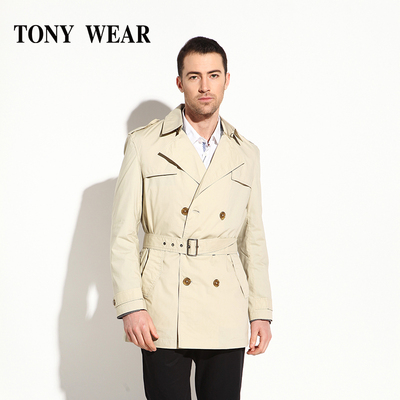 汤尼威尔秋冬全棉商务休闲双排扣长风衣