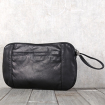 Mens bag Bag Tire Leather Leather Handbag money clip Hand carrying handbag genuine leather envelope Bull Peel Leather Bag Deep Hill Nine