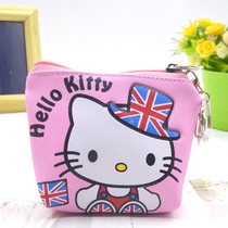 hello kitty anime cartoon coin wallet cute key chain card bag children zipper coin bag small female