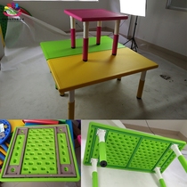 Lecong kindergarten tables and chairs new lifting thickened rectangular desks and chairs Childrens plastic learning square table set