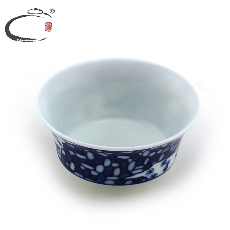 Beijing DE jingdezhen up sample tea cup, hand draw blue and white porcelain sample tea cup and auspicious manual kung fu tea bowl