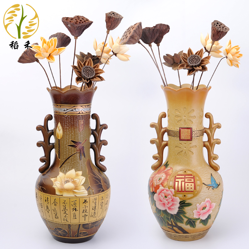 Classical Chinese ceramics handicraft pottery big vase sitting room porch decorate household furnishing articles in the New Year holiday gifts