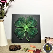 Clover yarn painting handmade decoration diy nail winding painting clover clover birthday gift