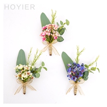 New Korean Western Wedding party meeting Groom Best man VIP simulation corsage Bride bridesmaid parents collar flowers