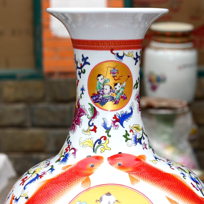 Jingdezhen ceramic lad figure dry flower vase of modern home living room a study office mesa place adorn article