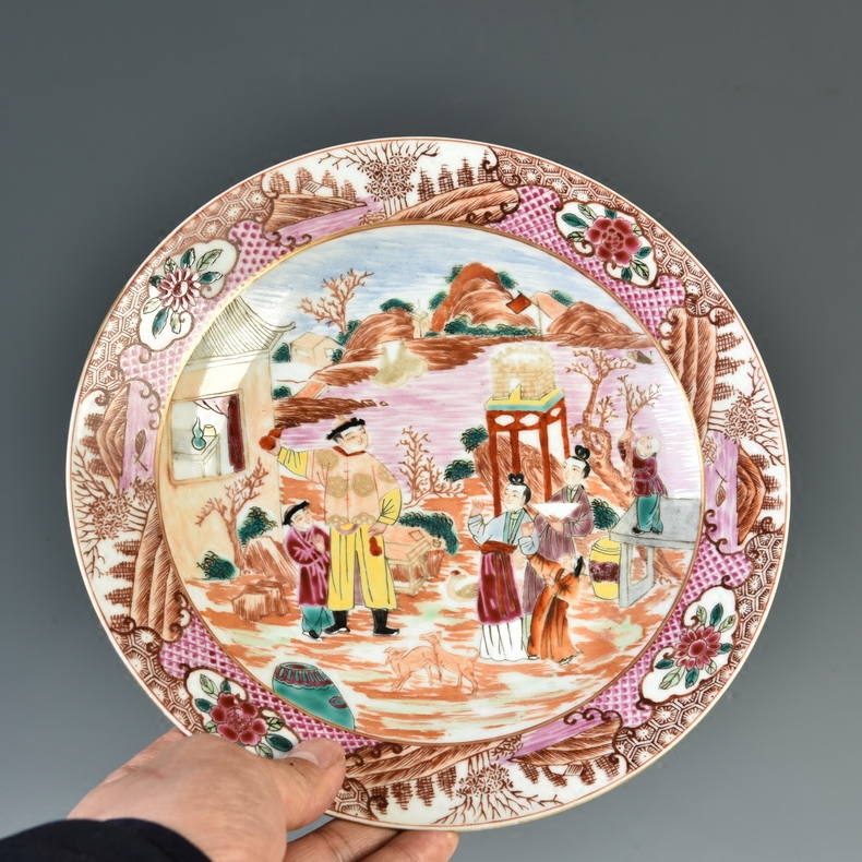 Pianology picking jingdezhen manual hand - made antique ceramics home decoration decoration plate characters wide color plate furnishing articles