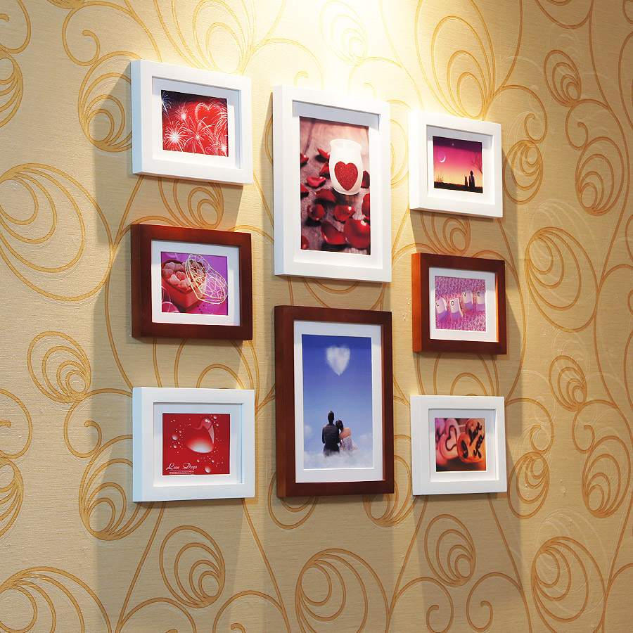 密斯雅居8框方形实木照片墙相片墙相框ms20082