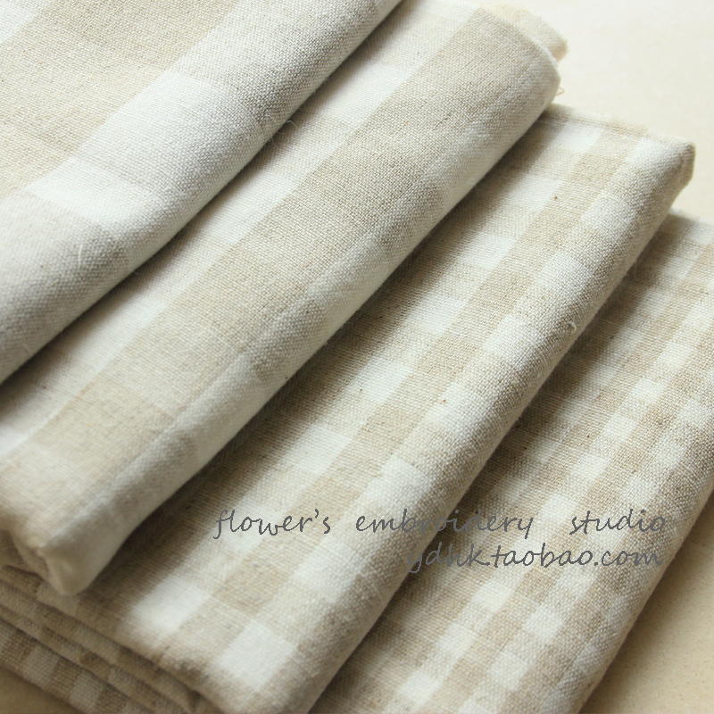 Japanese first dyed plaid dyed cotton linen mayflower original hemp color Lattice C group 4 specifications