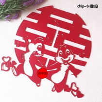 Non-woven flocking Kiki and Titi Chip n Dale wall wedding bedroom Happy word name customization
