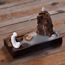 Reverse flow incense burner Creative ornaments Weathered wood Zen living room Small monk Incense Tea Ceremony Antique Sandalwood Agarwood incense burner