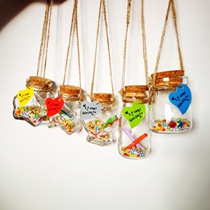 Finished sling vow bottle decorative bottle mini glass bottle wooden cork bottle gift bottle Christmas tree pendant