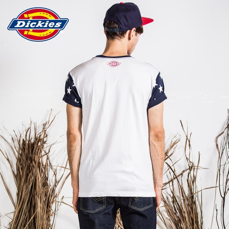 Dickies2015秋季男士撞色拼接星条旗短袖T恤153M30WD51