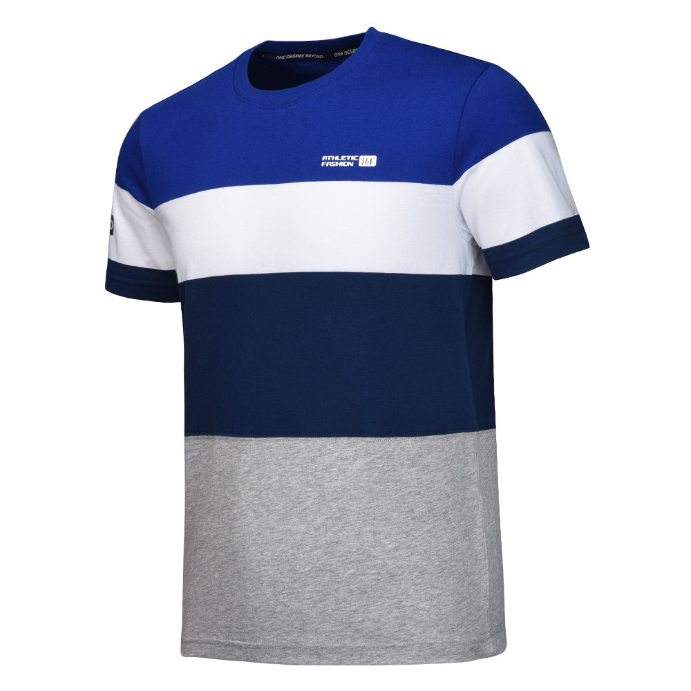 361度男装t恤2017夏季新款361运动短t男条纹衫休闲短袖官方旗舰店