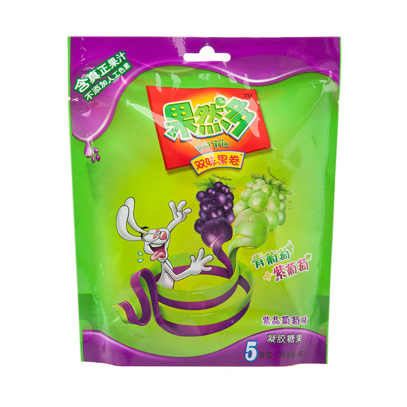 天猫超市果然多双味果卷紫晶葡萄味50g包新老包装随机发货