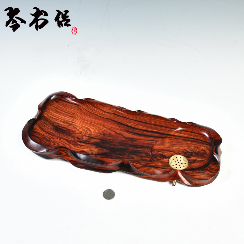 Pianology picking Laos red acid branch annatto tea tray type with root carving log in cocobolo wood tea blocks