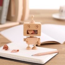 Taiwan carpenter brother and sister robot pencil sharpener mens wooden pencil knife creative stationery desktop small ornaments gift