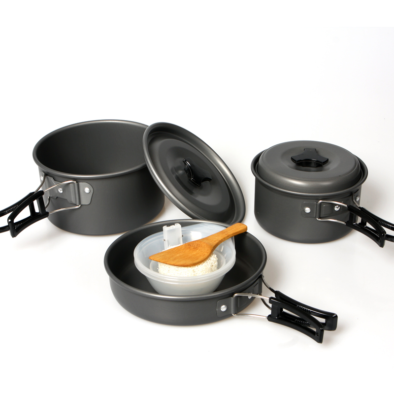 2-3 people set pot, outdoor camping stove cookware set pot, 2-3 people high quality portable nonstick pan