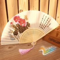 Send fan box boutique fan folding fan hand-painted Japanese women's fan craft fan gift fan silk fan silk fan abroad
