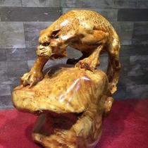 Muyugen carving factory Leopard overall hollow carving full gold silk office living room decoration direct sales