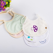 Baby saliva towel Childrens baby bib pure cotton double lace-up new born baby saliva pocket round