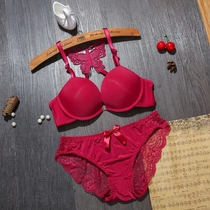 (Bra underwear) front button bra butterfly suit lace beauty back gathered sexy girl adjustable underwear