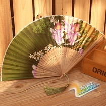 Send a fan box full of 4 send a fan folding fan Chinese style silk antique female fan silk and Japanese style folding
