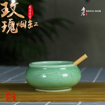 Dragon Springs Green Porcelain Dragon Springs Green Porcelain Ashtrays Rose Pattern Tea Set Accessories Table Ashtrays
