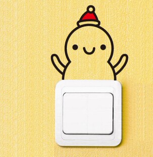 雪人开关贴圣诞新年橱窗玻璃装饰墙贴纸时尚浪漫温馨卡通风格贴纸